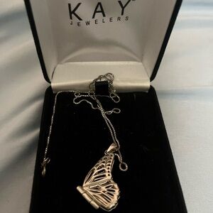 Kay Jewelers Silver Butterfly Pendant Necklace